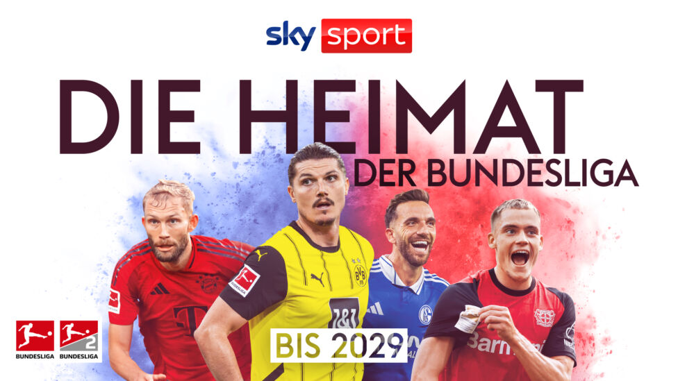 Noch mehr Deutsche Bundesliga live: In den Spielzeiten 2025/26 bis 2028/2029 bleibt Sky der Hauptpartner der Bundesliga