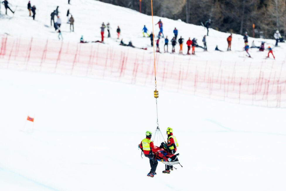 Der französische Abfahrer Nils Alphand ist nach einem schweren Sturz im Abschlusstraining für die alpine Weltcup-Abfahrt