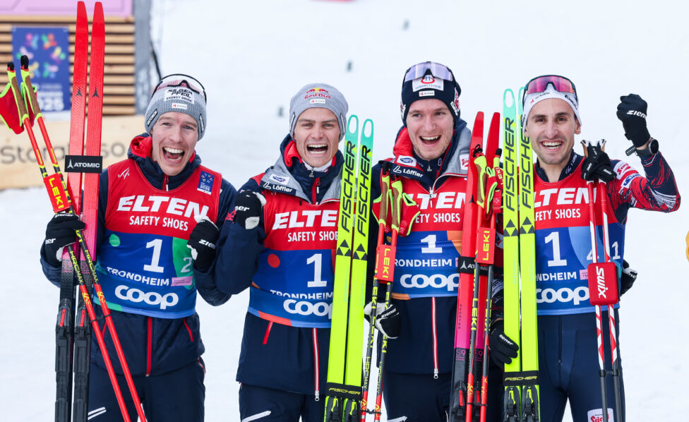 Die österreichischen Kombinierer haben im Teambewerb bei der Nordischen WM in Trondheim die Silbermedaille gewonnen