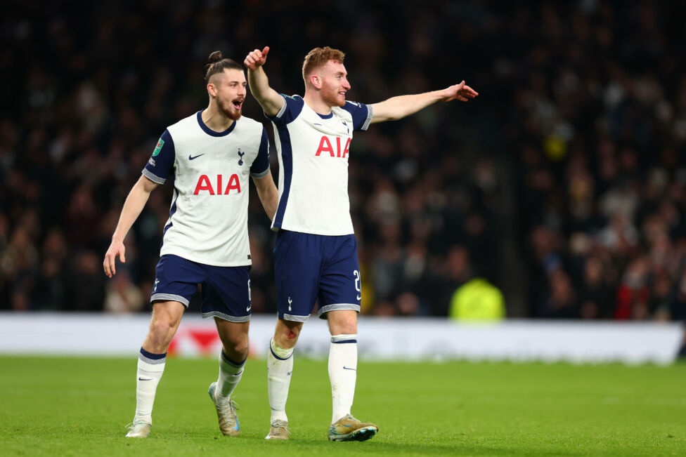 Kulusevski jubelt über den zweiten Treffer für die Spurs (46.)