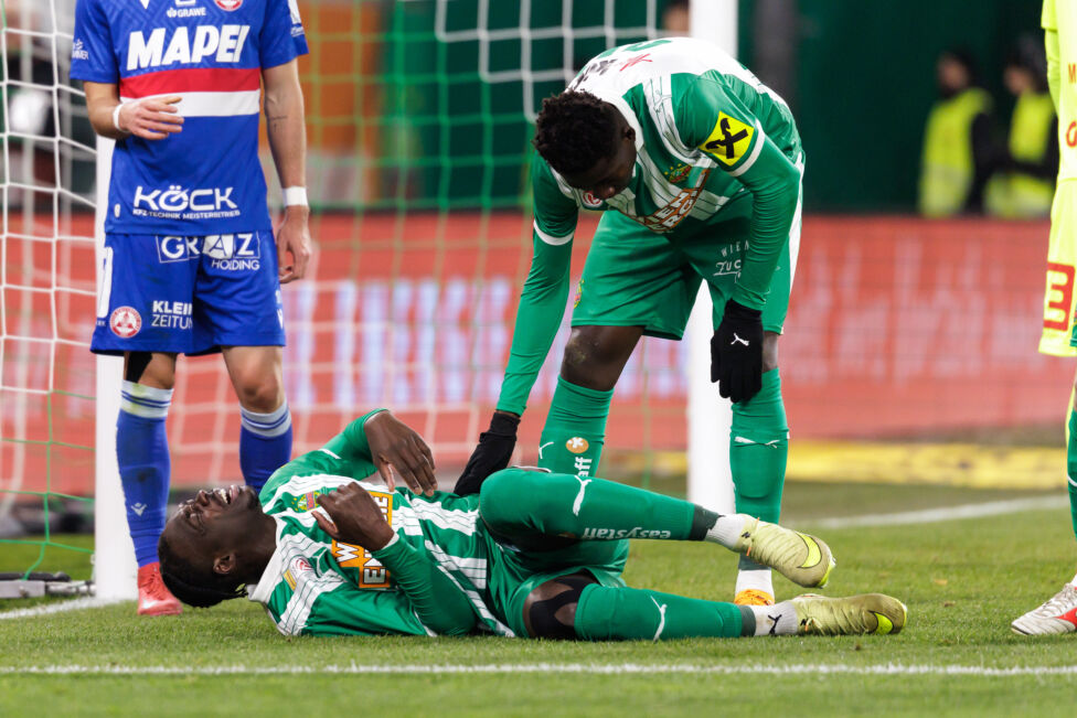 Serge-Philippe Raux Yao hat am Sonntag bei der 1:2-Niederlage von Rapid gegen den GAK zum Abschluss der 14. Bundesliga-R