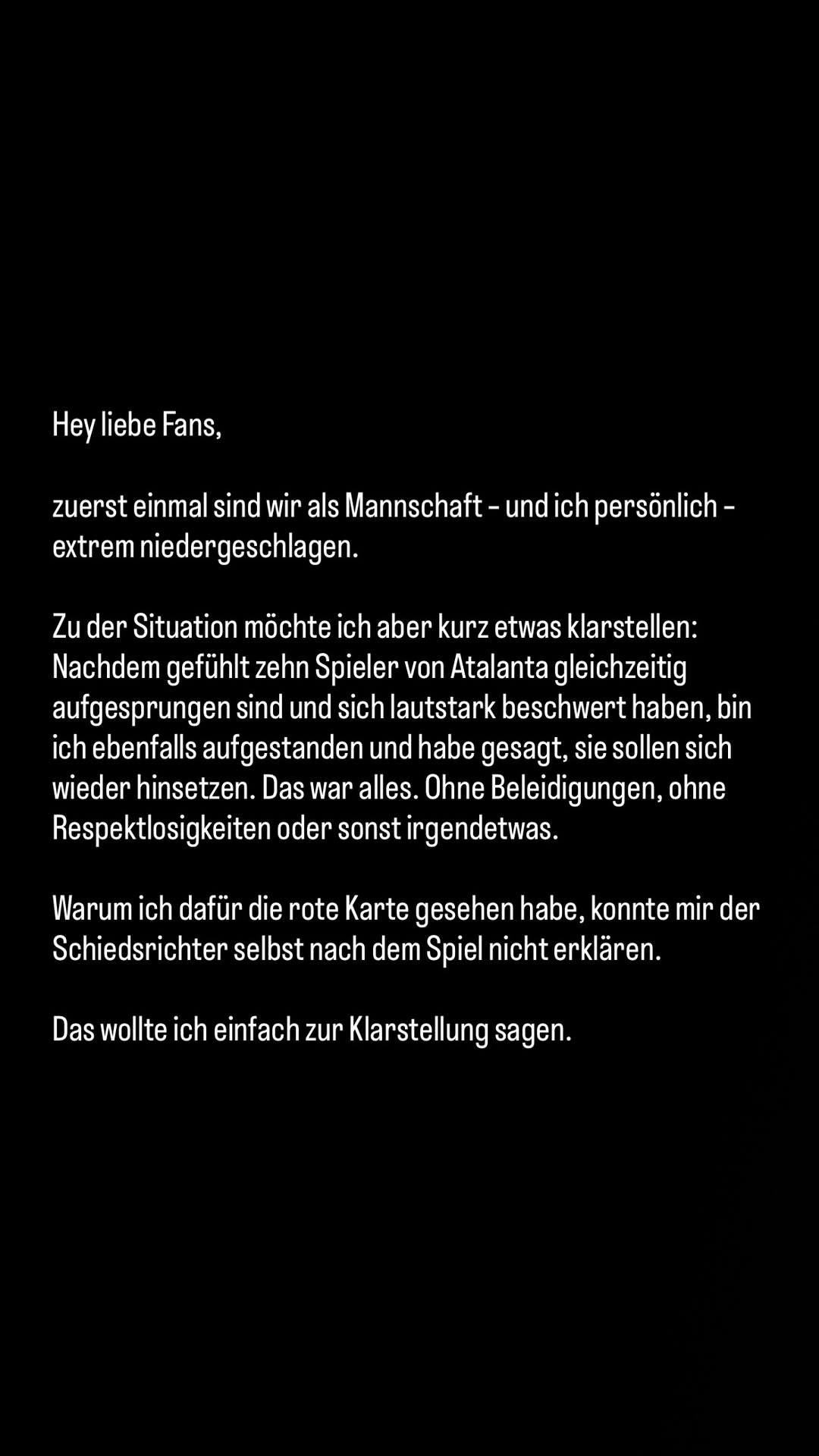 Nico Schlotterbeck spricht über die Rote Karte gegen Atalanta