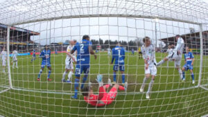 Strittige Szene beim Bundesliga-Match zwischen dem WAC und GAK: Ein direkt verwandelter Eckball von Neuzugang Leon Klass