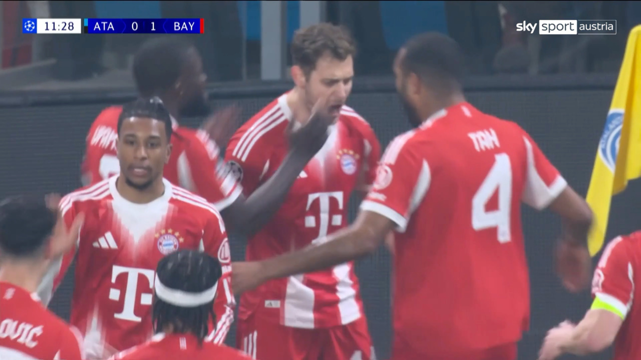 Tor - 0:1 Josip Stanisic (12.) | ATA-BAY - Sky Sport Austria
