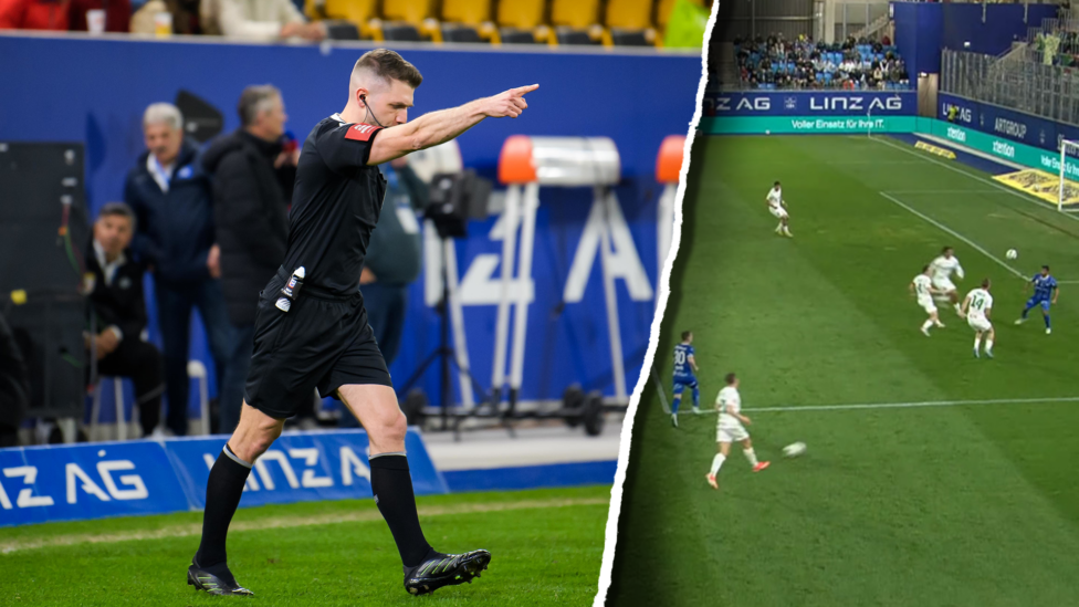 Sky-Moderator Johannes Brandl zitiert das Regelwerk der IFAB und klärt auf, warum es bei der Partie Blau-Weiß Linz gegen