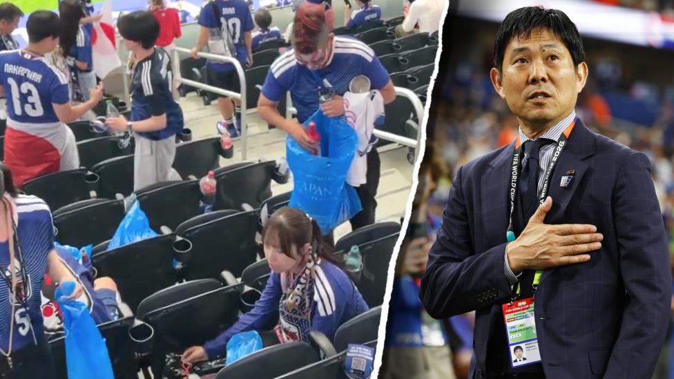 Japaner räumen nach WM-Spiel im Stadion auf - NFL-Star hilft mit