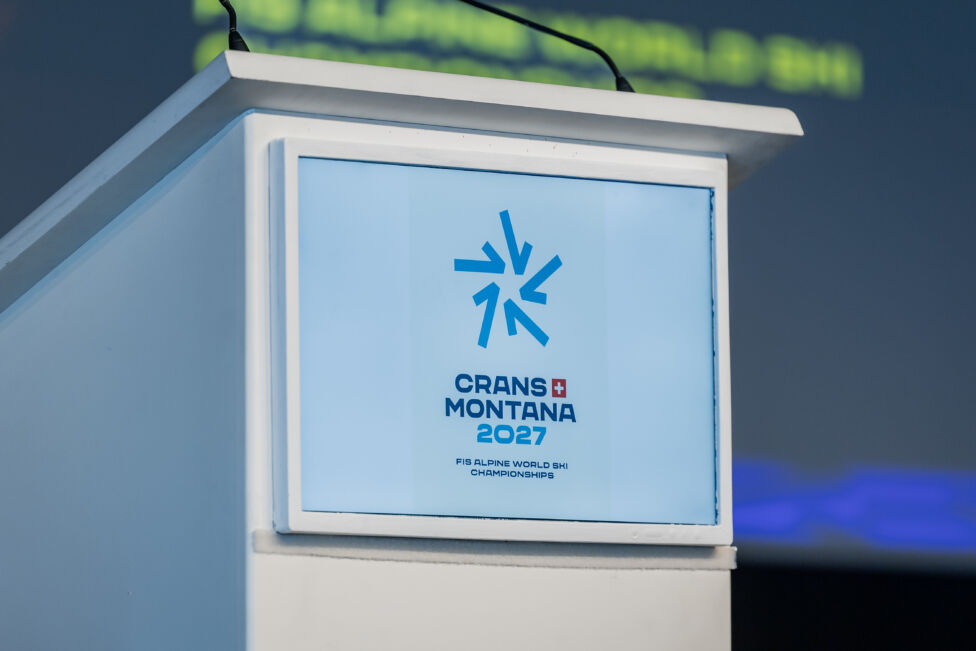 Das Logo der alpinen Ski-WM in Crans-Montana 2027