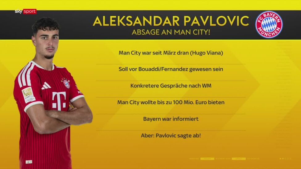 Für Mega-Ablöse: Man City wollte Bayerns Pavlovic!